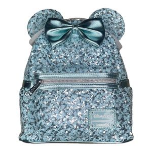 NWT - Disney Parks Loungefly Minnie Mouse Sequin Backpack, Frozen Arendelle Aqua